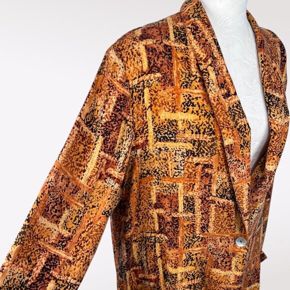 90s Abstract Button Up Blouse Shirt Jacket Boxy Fit Large - Picture 7 of 9